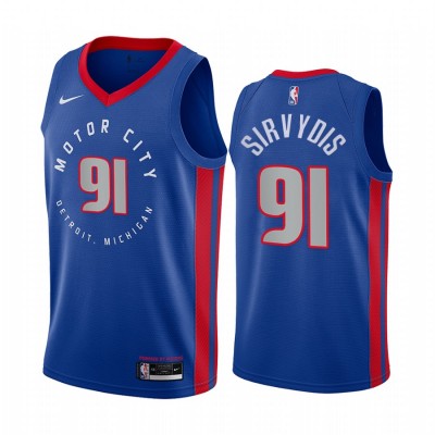 Nike Detroit Pistons #91 Deividas Sirvydis Blue Youth NBA Swingman 2020-21 City Edition Jersey